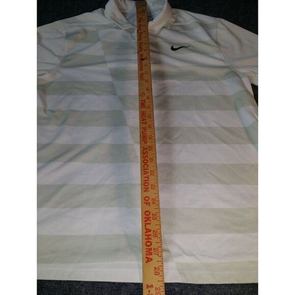 Nike Standard Fit Polo Men Sz M Dri Fit White Gray Colorblock Logo Athleisure - Picture 3 of 7
